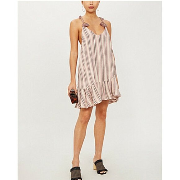 TIGERLILY Tami Cotton Stripe Ruffle Mini Slip Dress NWT RRP$129 - Picture 5 of 11